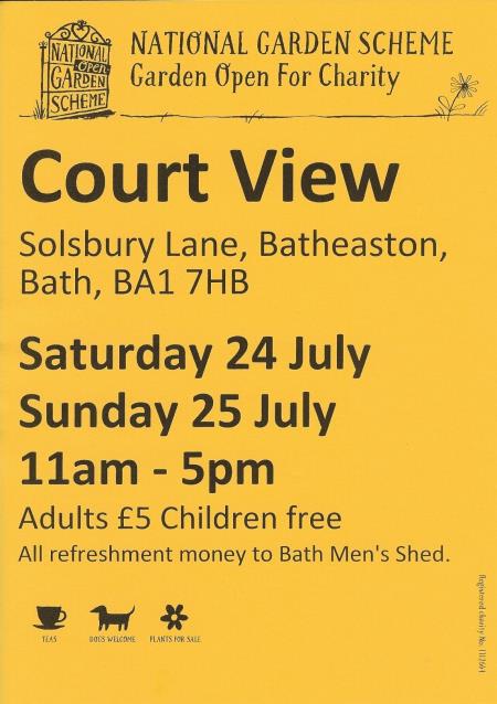 Open Garden at Court View, Solsbury Lane, this weekend